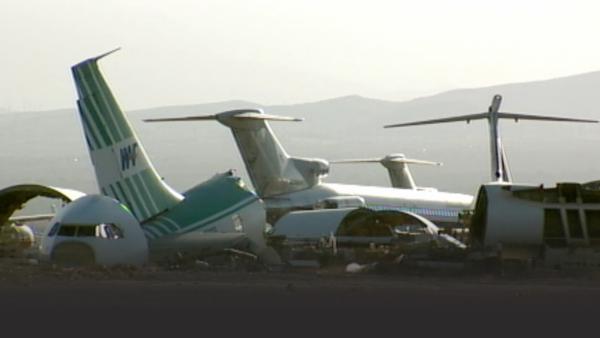 Airplane debris from numerous crashes