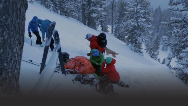 Rescuers tend to injured skier