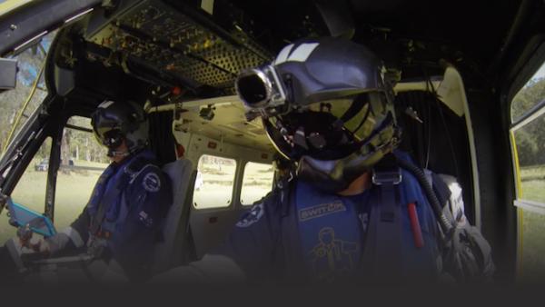 Westpac Rescue Crew pilots preparing for liftoff 
