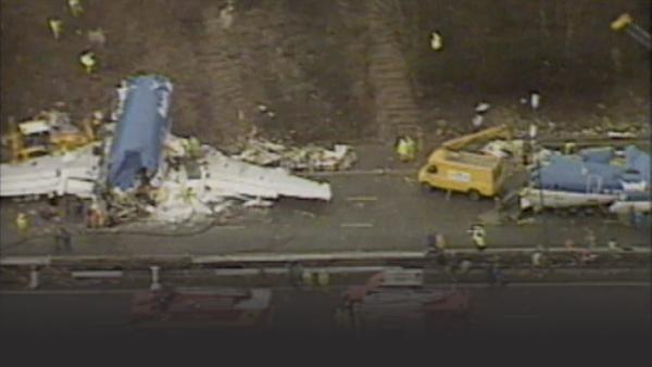 Airplane debris after crash