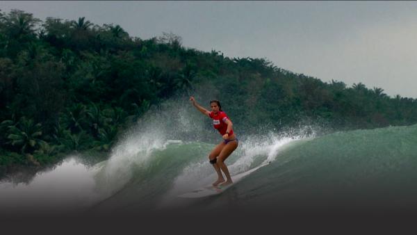 Woman surfing