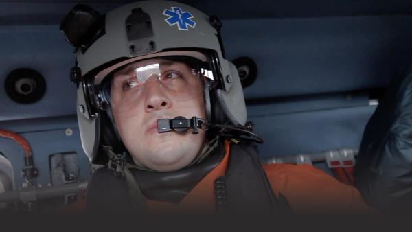 Man in a helicopter