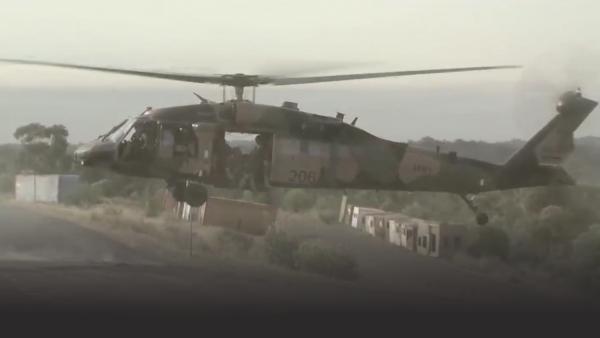 Australian special forces helicopter landing