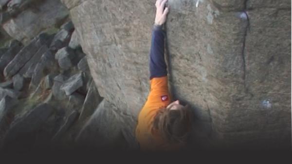 Free climber on a wall