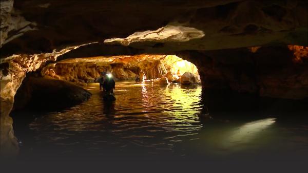 Caves flooded with water