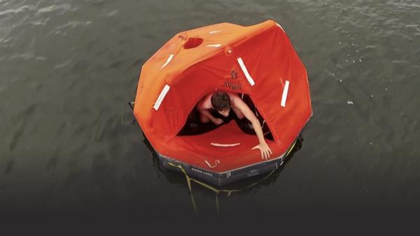 Man inside small ship 