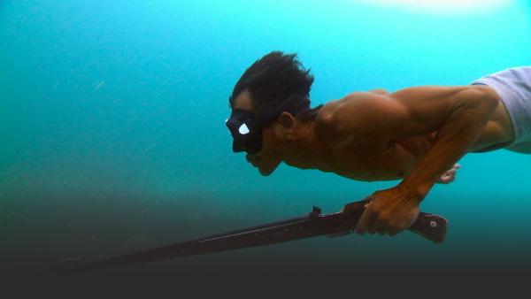 Diver with spear gun