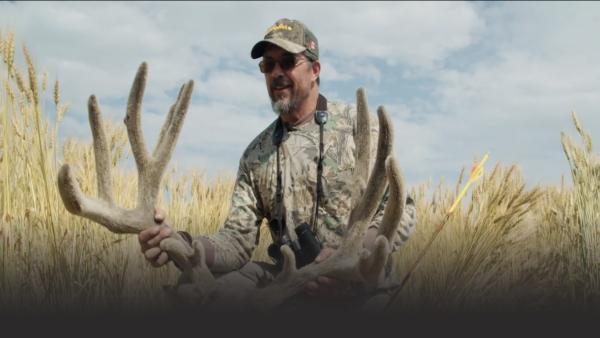 Man with moose antlers