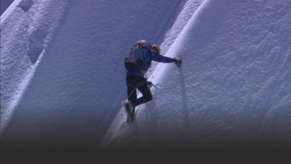Pete Athans attempting to climb the Himalayas.