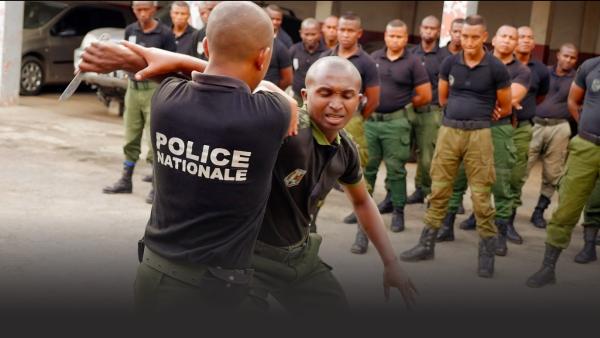 Two trainees at the police academy