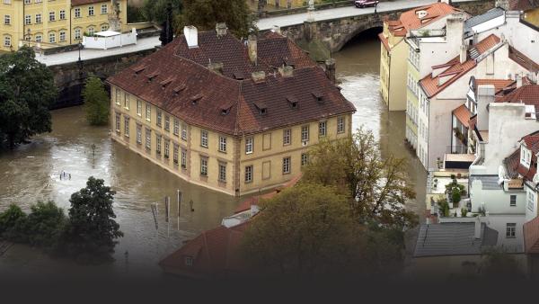 A flooded European city