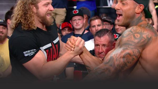 Two men armwrestling